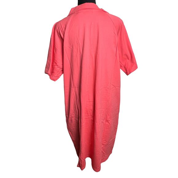 Sport Savvy French Terry Polo Collar Zip Raglan Sleeve Dress CORAL NWOT SIZE XL - Picture 5 of 9